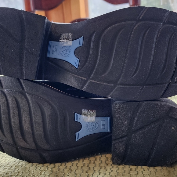 Ariat Showbaby Fatbaby U Turn Cowboy Boots Roughed Black Leather Suede Size 9.5 - Picture 3 of 15